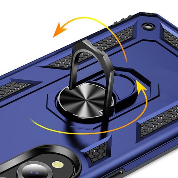 Coque för Samsung Galaxy S25 Edge Hybrid Ring Magnetiskt Stöd Blå Blå