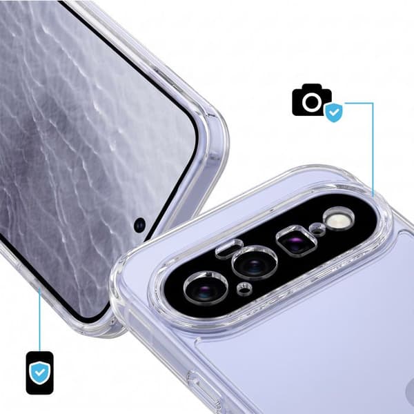 Stødabsorberende cover til Google Pixel 11 med forstærkede hjørner, gennemsigtig Vit