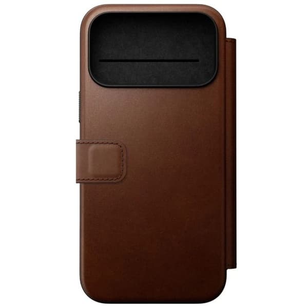 iPhone 18 Pro Max Etui i Læder Kompatibel med MagSafe og Qi2 Stødabsorberende Nomad Mørkebrun brun