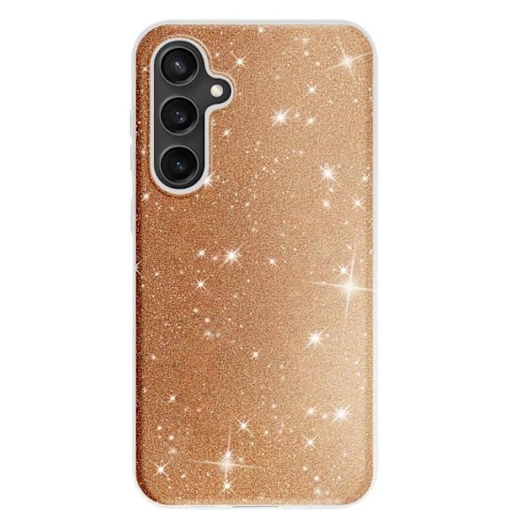 Samsung Galaxy S23 FE Lujasuojattu Kimaltava Kuori Kulta Gul
