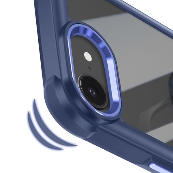 Coque Anneau - iPhone 16e - Blå - Magnetisk Ring - Stødabsorberende Beskyttelse - Hybrid Design Blå