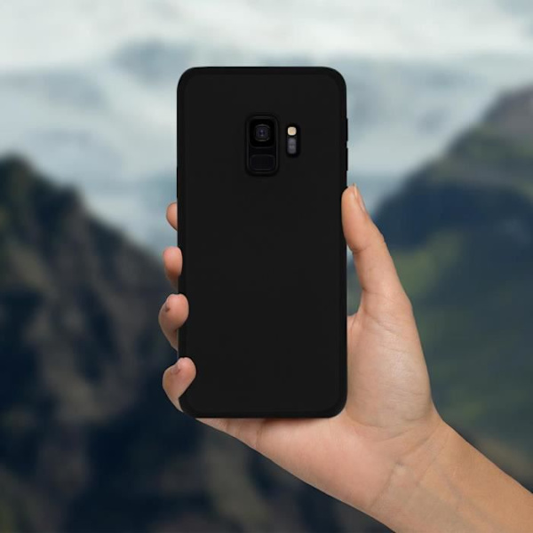 Baksida - Samsung - Galaxy S9 - Silikon gel - Repeller - Matt svart matte svart