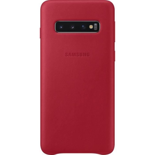 Samsung S10 Läderfodral - Burgundy Röd