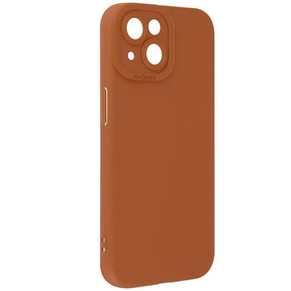 Suojakuori iPhone 15:lle Silicone Matt Camera Protection Vaaleanruskea kastanj