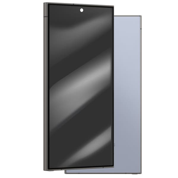 Fuldskærm Soft OLED - AVIZAR - Galaxy S24 Ultra - Blå Ramme - Taktile Reaktion - Nem Montering Blå