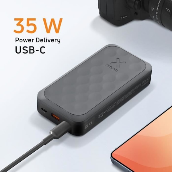 Ulkoakku - XTORM - Fuel Series 5 - 20000mAh - 2x USB-C - Kompakti LED-näyttö Svart