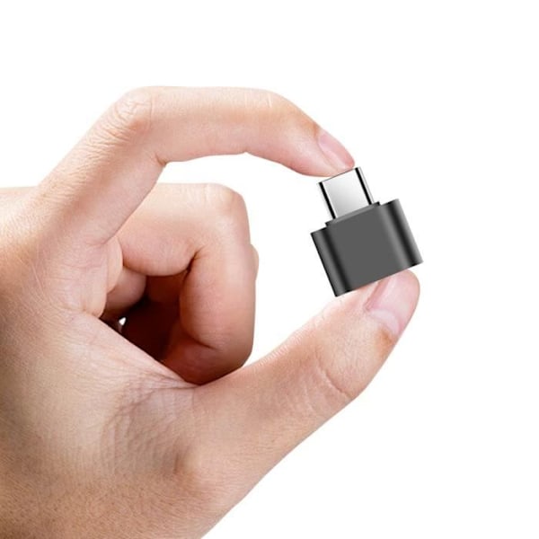 USB C til USB 2.0 ADAPTØR AVIZAR - Overførselshastighed 480 Mbps - Aluminium design - Sort