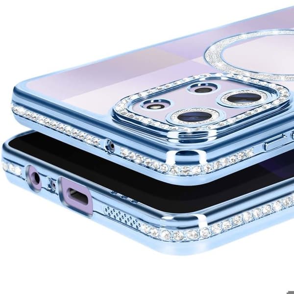 Coque MagSafe - AVIZAR - Redmi 15C - Strassad Blå - Stötskydd - Elegant och Transparent Blå