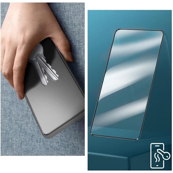 Karkaistu lasi - AVIZAR - Samsung Galaxy S23 - 9H kovuus - Naarmuuntumaton - Musta alumiinikonttori Svart