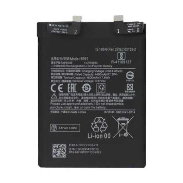 Internt batteri - Xiaomi - 12 Pro - 4600mAh - Svart - BP45-kompatibel