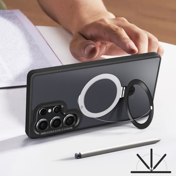 Coque MagSafe til Samsung Galaxy S25 Ultra Stødabsorberende Video Støtte Sort Svart