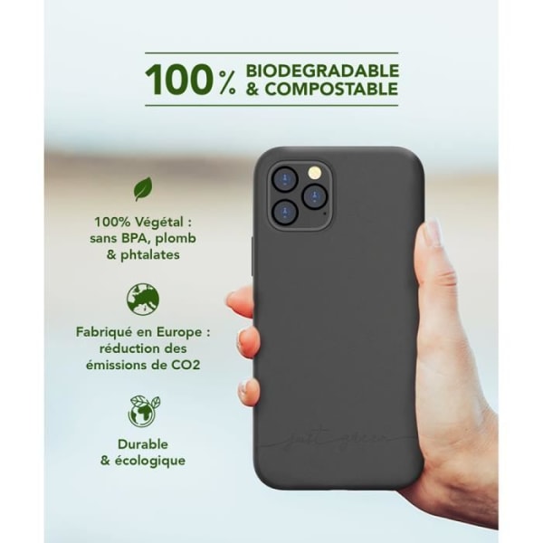 Musta biohajoava kotelo iPhone 12 Pro Maxille Just Green