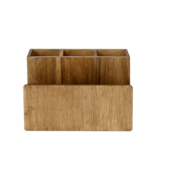 Range-Couverts med Bambus Servietholder 4 Rum til Køkken Cheffinger Brun brun
