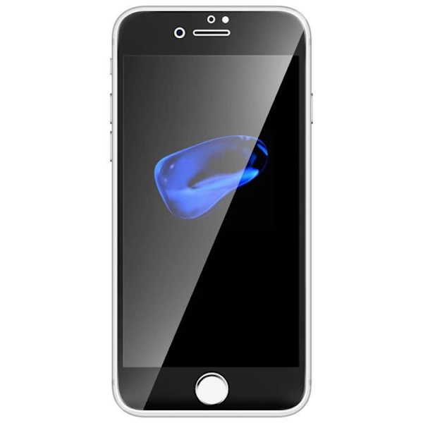 Skyddsfilm - AVIZAR - iPhone 7/8 - Härdat glas - Fullständigt skydd - Svarta kanter Svart