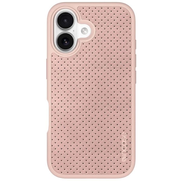 Coque MagSafe för iPhone 16 Simili Läder Perforerad Stötabsorberande 3m Incase Svart Svart