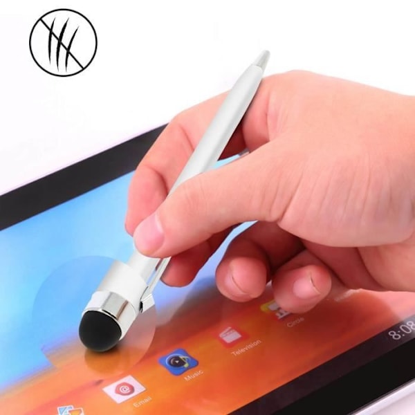 Stylet - AVIZAR - Universell - Silikonmuns - Bläckpenna - Inbyggd klämma Vit