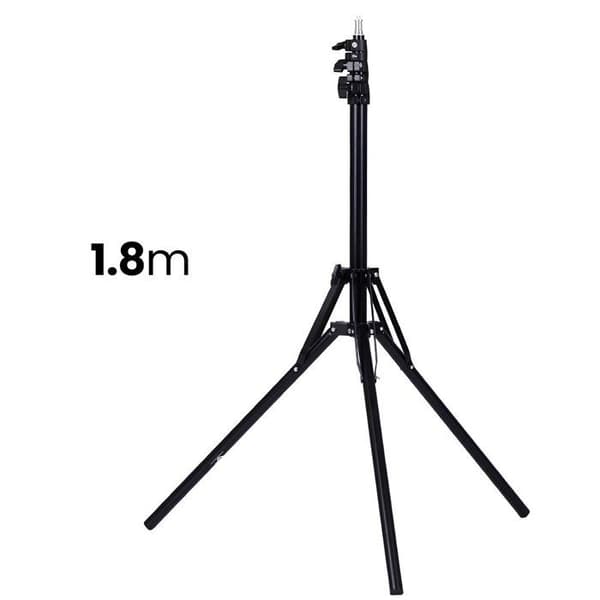Justerbart teleskopisk stativ 1,8 m med smartphoneholder sort