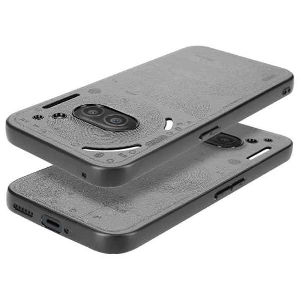 Fodral för Nothing Phone 2a - AVIZAR - Texturerat konstläder - Mjuk kontur - Grå Grå