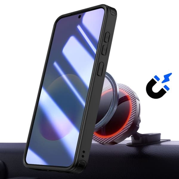 Frost Armor Cover til Galaxy A57 med Multifunktionel Magnetring Sort Svart