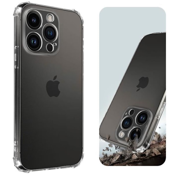 iPhone 14 Pro Cover Soft Gel Silikoneforstærkede hjørner Stødsikker Transparent - AVIZAR - Hvid - Glat - Blandet Transparent