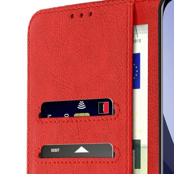 Cover Xiaomi 12 og 12X Wallet Flip Funktion Video Support rød