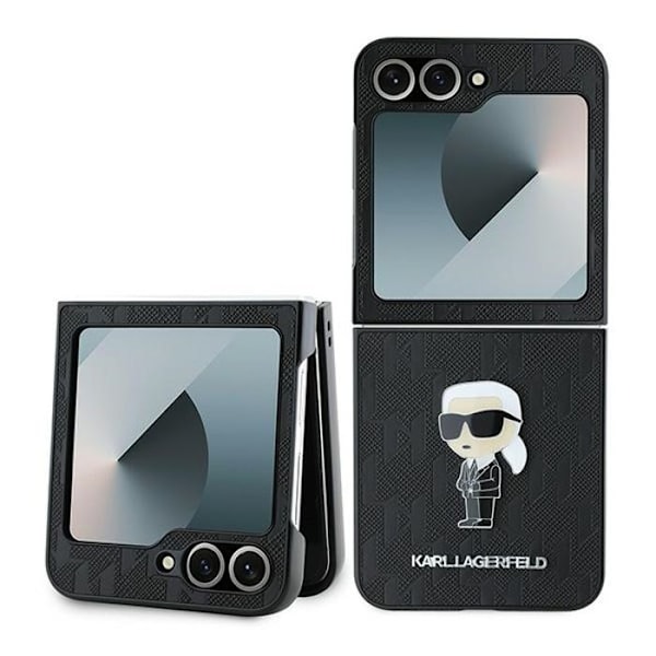 Fodral till Samsung Galaxy Z Flip6 - Karl Lagerfeld Saffiano (KLHCZZF6SAPKINPK) - Ikonik Monogram