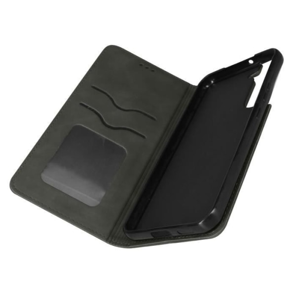Samsung Galaxy S22 Plus Folio-fodral - AVIZAR - Grå - Korthållare i imiterad mocka - Stel - Flik grå