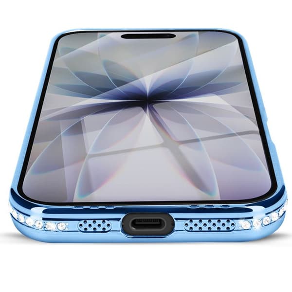 Coque Magsafe - AVIZAR - iPhone 17 - Lys blå - Strassé - Optimal beskyttelse Blå
