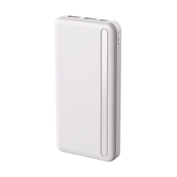 Backup-batteri - FOREVER - 10000mAh - Kompakt - 2 USB-A-porte - LED-indikatorer Vit