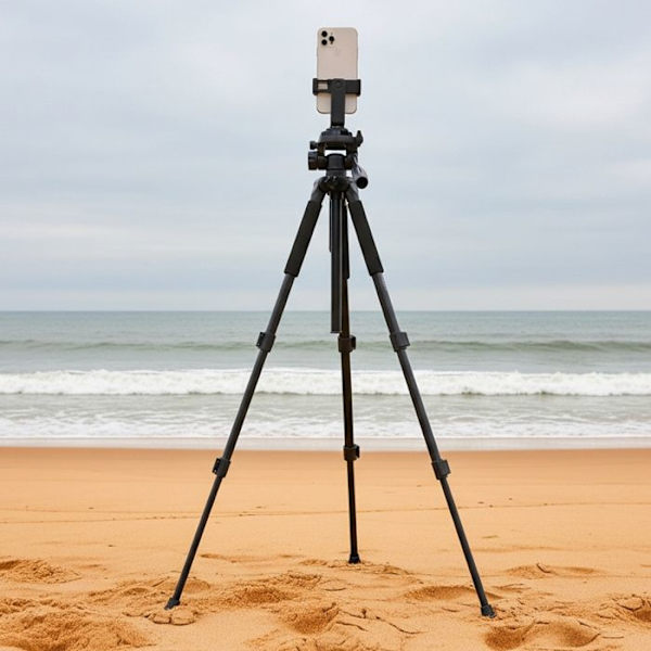 Multifunktionelt Justerbart Stativ 1.6m Rotérbart med Smartphone Holder Sort