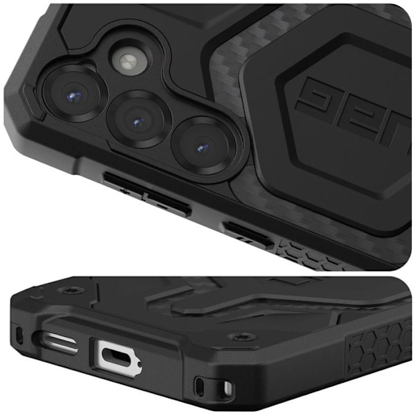Coque Antichock för Samsung S25 Plus Kolfiber Monarch Pro UAG Svart Svart