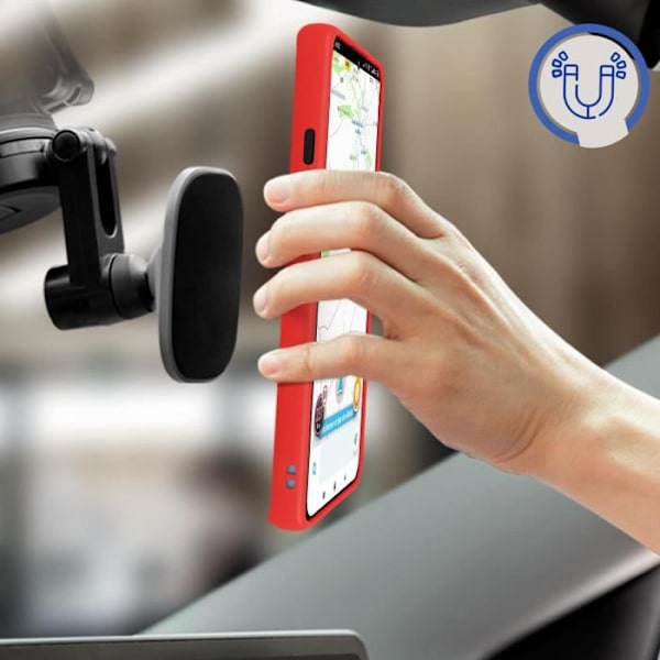 Xiaomi 12T ja 12T Pro Case Support Ring -yhteensopiva magneettinen tuki, punainen