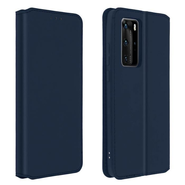 Housse - AVIZAR - Huawei P40 Pro - Folio Wallet Cover - Øko-læder - Indbygget st støtte - Blå Blå