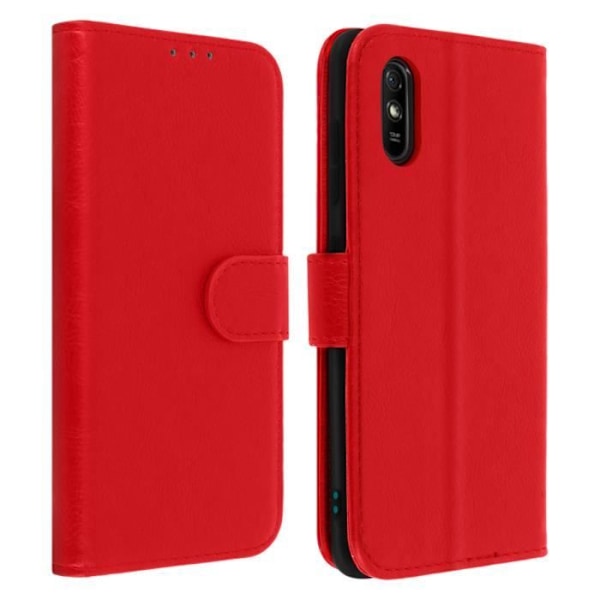 Skyddsfodral - AVIZAR - Xiaomi Redmi 9A - Röd - Kortfack - Videostöd Röd