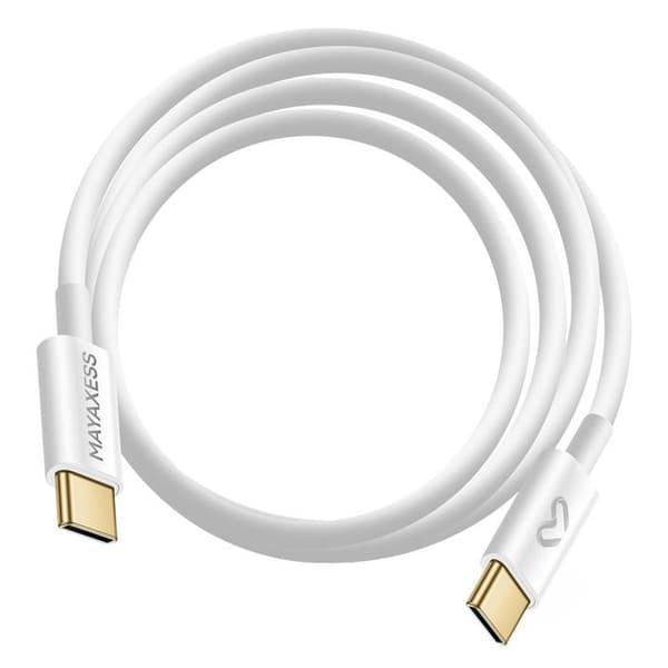 Latauskaapeli - MAYAXESS - USB-C USB-C - 1m - 20W - Valkoinen Vit