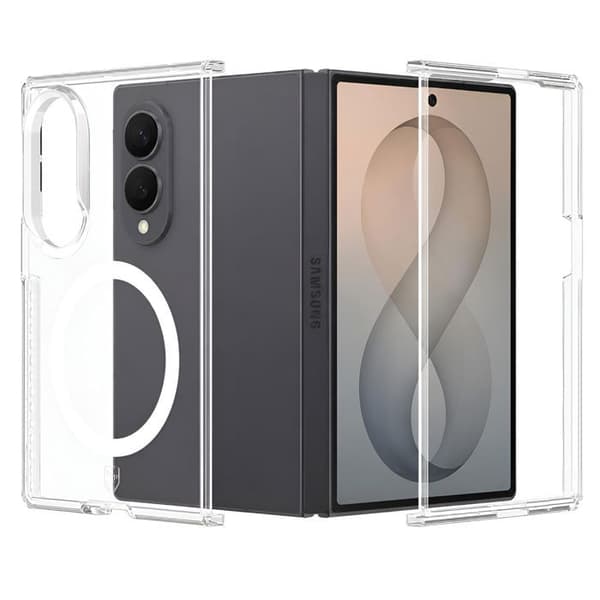 Helcover til Galaxy Z Fold 8 Magnetisk Stødabsorberende 2m Styrke Transparent Vit