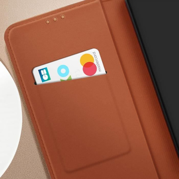 Aito nahkakotelo Samsung Galaxy S24 Plus -puhelimelle korttitelineellä - vaaleanruskea kastanj