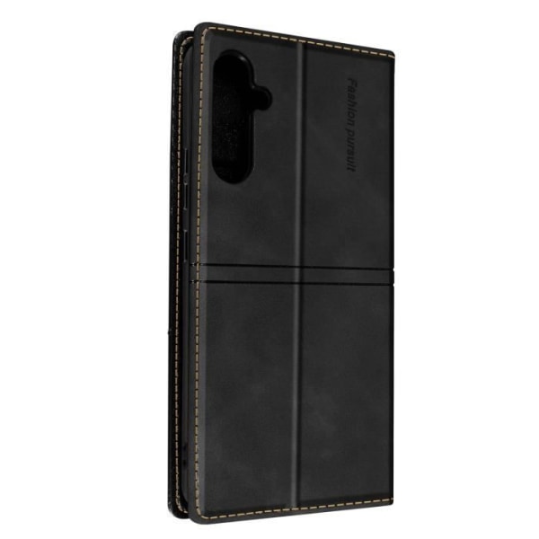 Foliofodral - Samsung - Galaxy A34 5G - Heltäckande skydd - Magnetflik - Svart konstläder Svart