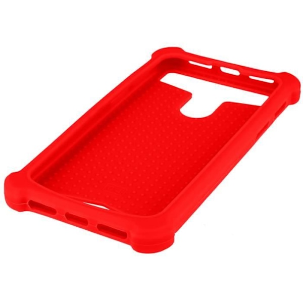 Smartphonefodral 4,7" till 5,3" Universal stötsäkert silikon eko-läder Röd