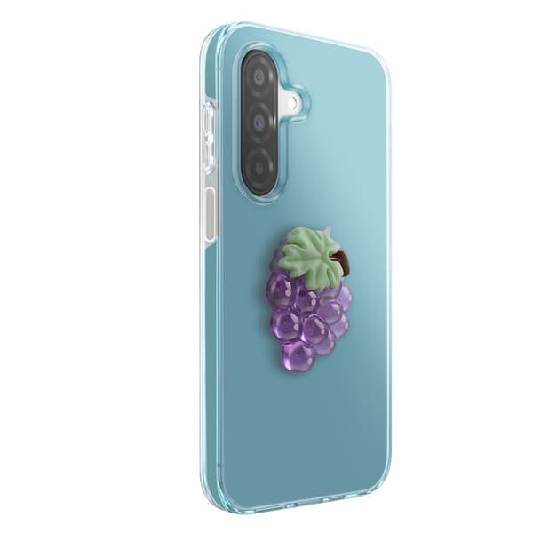 Cover til Galaxy A26 med 3D-reliefmønster af druer og forhøjet blå kant Blå