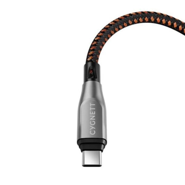 Câble Armuré Pro 240W USB-C vers USB-C Kevlar 1m CYGNETT Noir Orange