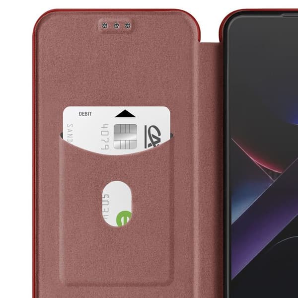 Kolfiberfodral för Xiaomi Poco X7 Pro Kortfack Videostöd Mörkbrun brun