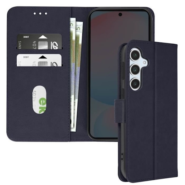 Etui för Samsung Galaxy S24 FE - AVIZAR - Portföljficka - Video Stöd - Blå Natt - Syntetisk Blå