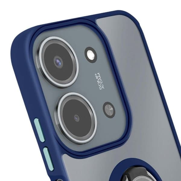 Mobilskal för Redmi 15C med ringstöd och magnetfäste blå Blå