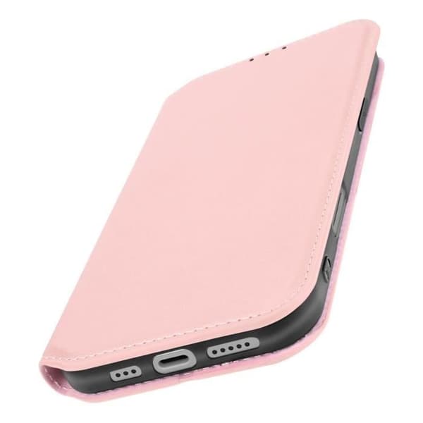 Étui til iPhone 16 Plus Klap Lommebok og Video Støtte Rosé Champagne Ros