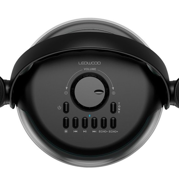 Karaokehögtalare - Ledwood - PLAYKARAOKE - 120W - Bluetooth 5.1 - 2 trådlösa mikrofoner