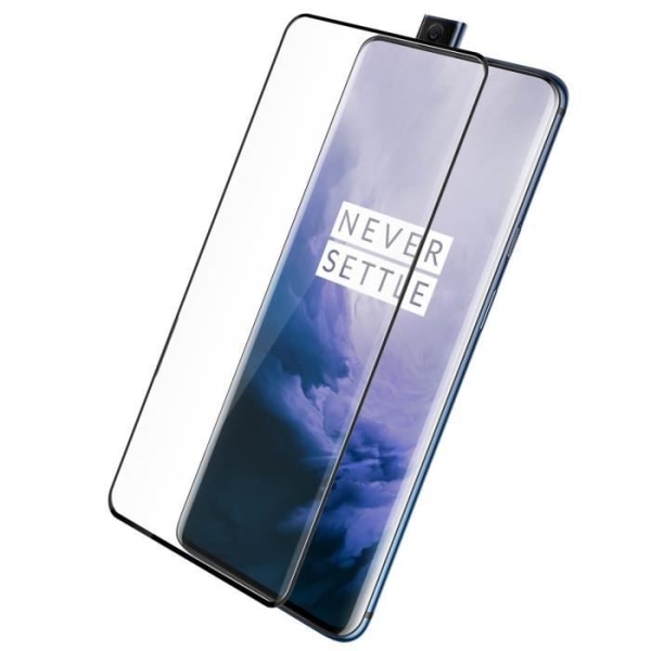 Oneplus 7 Pro beskyttelsesfilm hærdet glas buet anti-fingeraftryk sort kontur sort