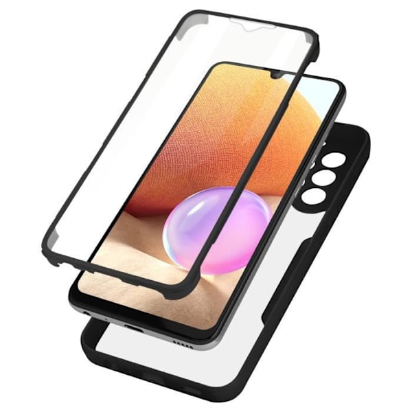 Coque för Samsung A32 - AVIZAR - Antichock Plexiglas - Fullständigt skydd - Svart kant Svart