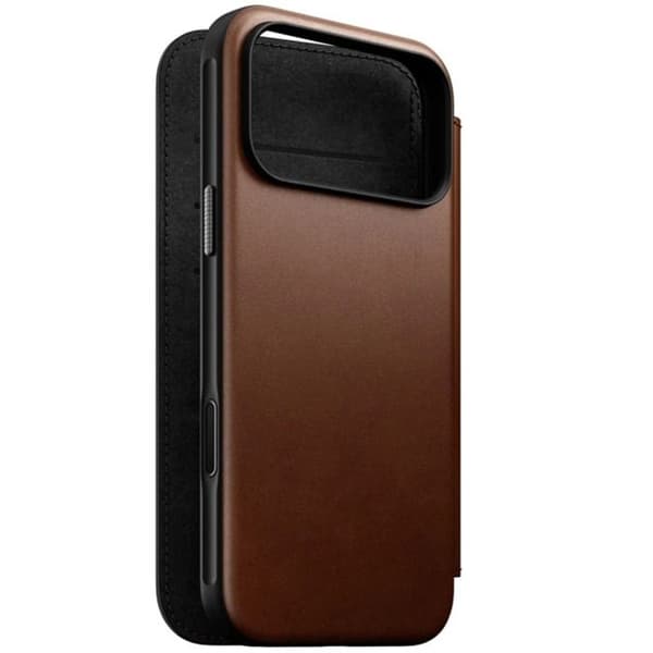iPhone 18 Pro Max Etui i Læder Kompatibel med MagSafe og Qi2 Stødabsorberende Nomad Mørkebrun brun