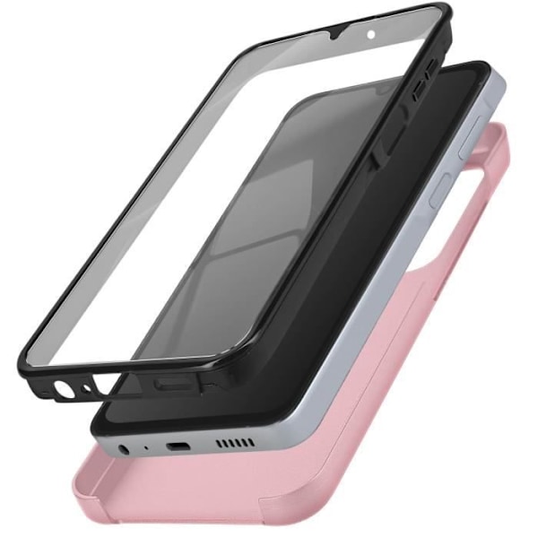 AVIZAR Full Case Samsung A05S -puhelimelle - Kova ja pehmeä - Samppanjanpunainen - Täysi suoja Rosa
